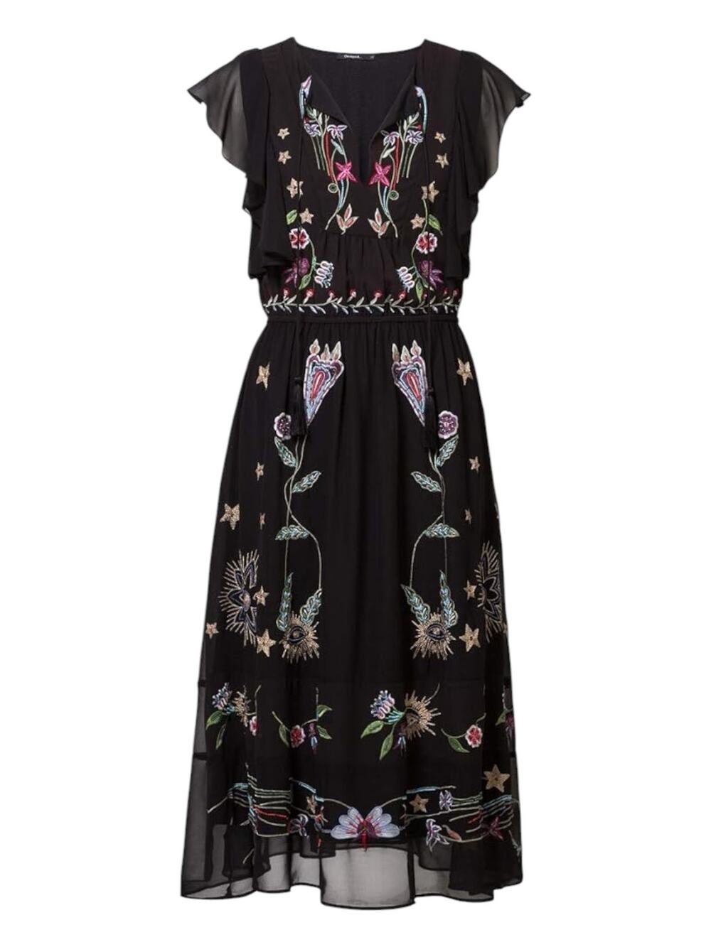 Desigual Sandy Embroidered Midi Dress